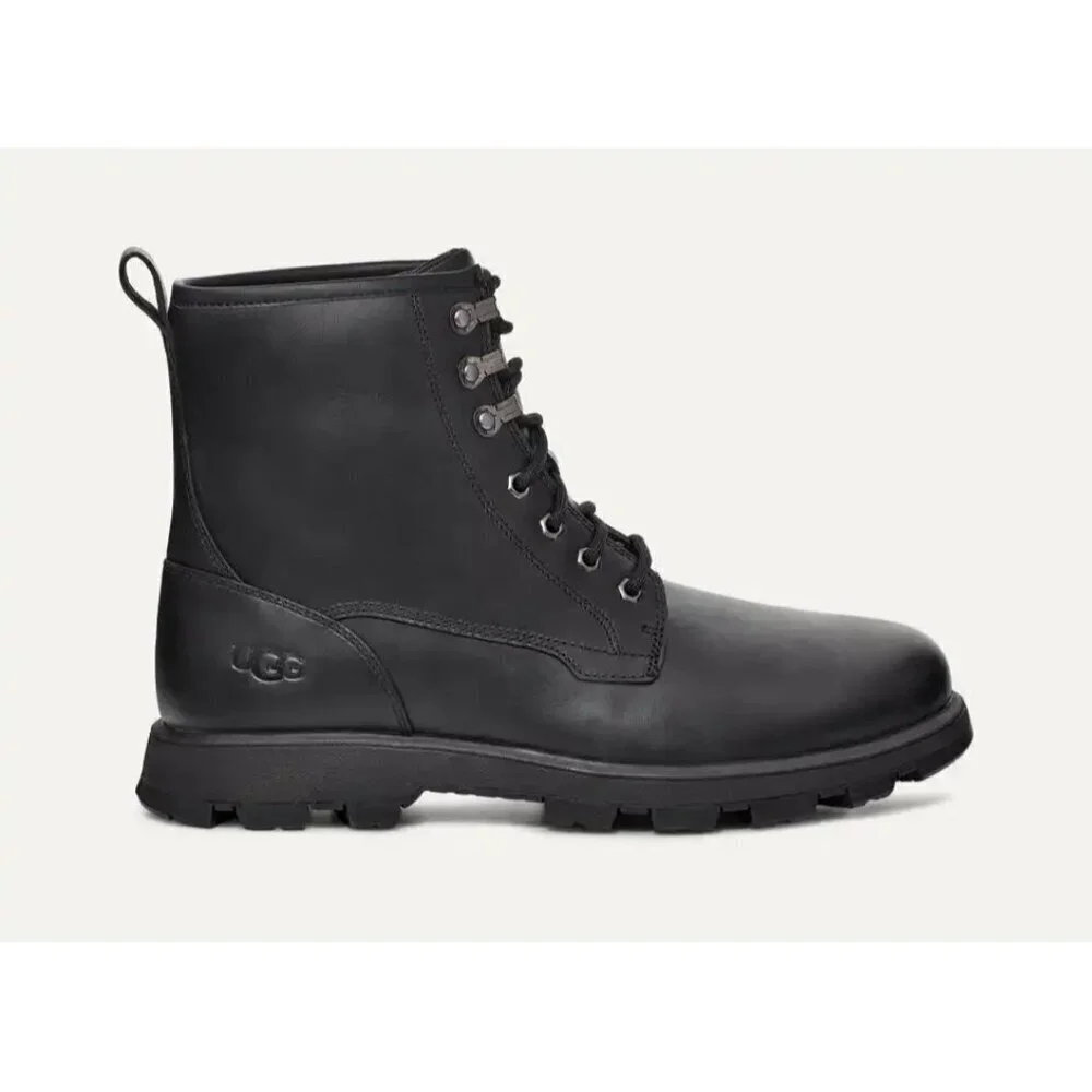 Mens Ugg Black Kirkson Waterproof Leather Boots Size: 11 - NEW